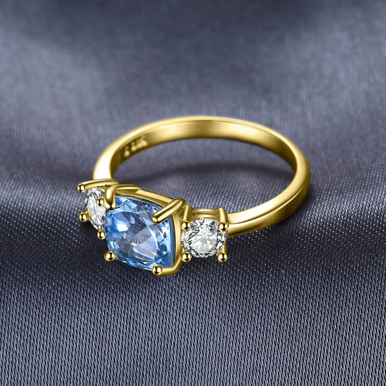 JewelryPalace Tre Pietre anello argento topazio blu