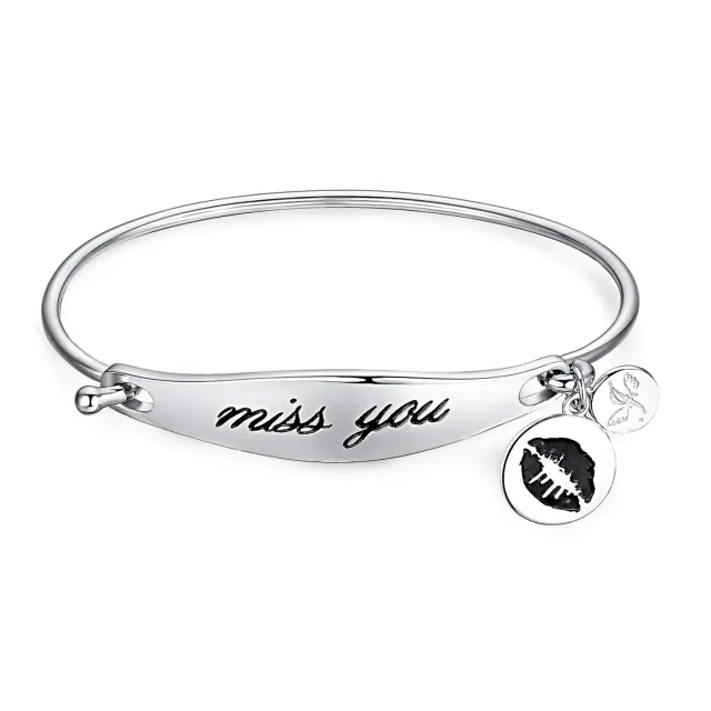 JewelryPalace Miss You Dangle Lip Kiss bracciale argento 925 sigillo