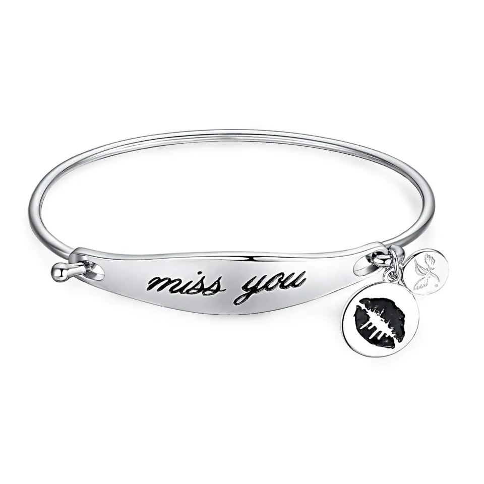 JewelryPalace Miss You Dangle Lip Kiss bracciale argento 925 sigillo