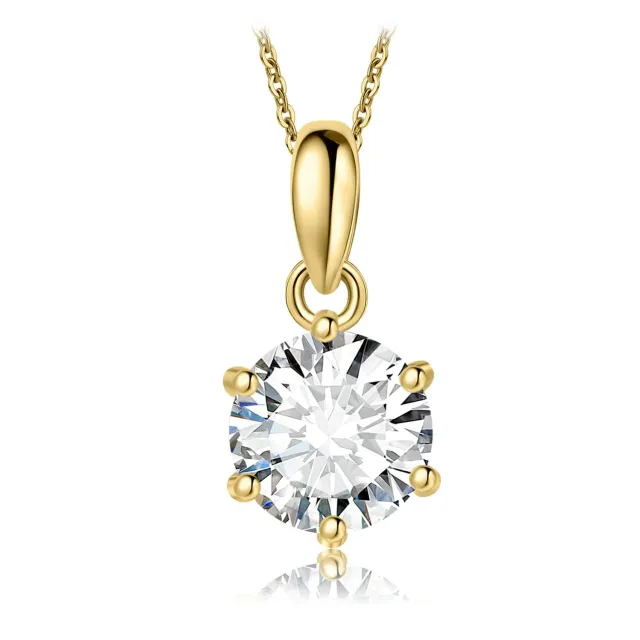 JewelryPalace Moissanite 1.0ct collana oro taglio rotondo