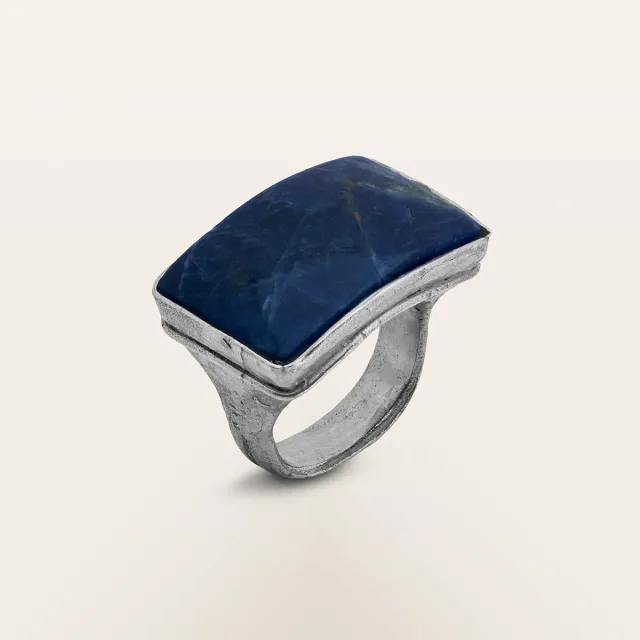 Alfredo Correnti Gea Sodalite anello pietra blu