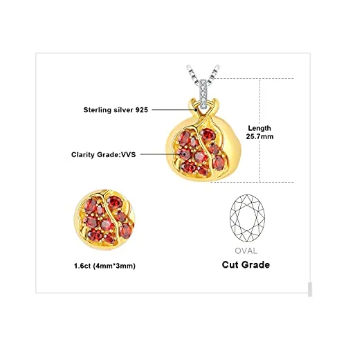 JewelryPalace Melograno 2.1ct collana argento zirconia rossa