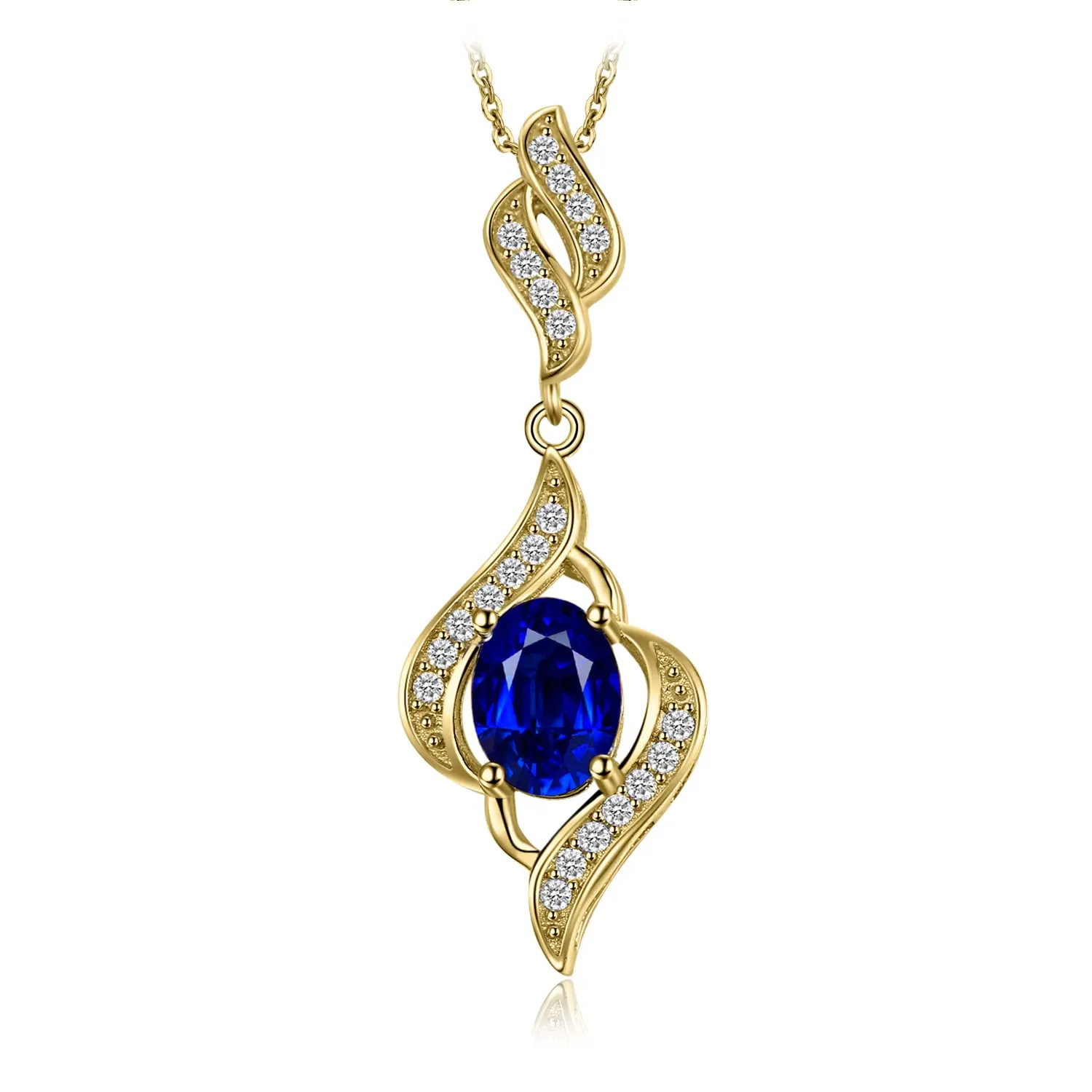 JewelryPalace 4ct Zaffiro Blu collana argento 45cm