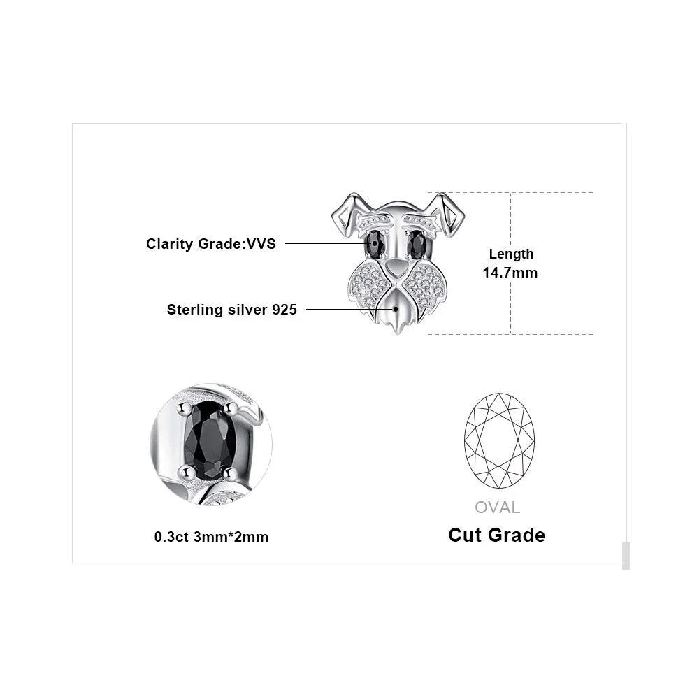 JewelryPalace Schnauzer Orecchini Argento Spinello Nero Cane