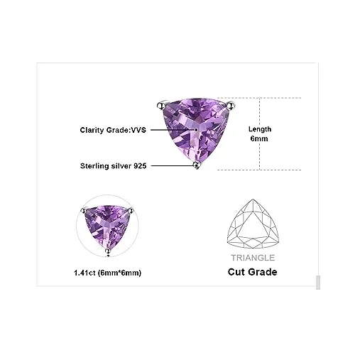 JewelryPalace Triangolo orecchini ametista 1.9 ct argento