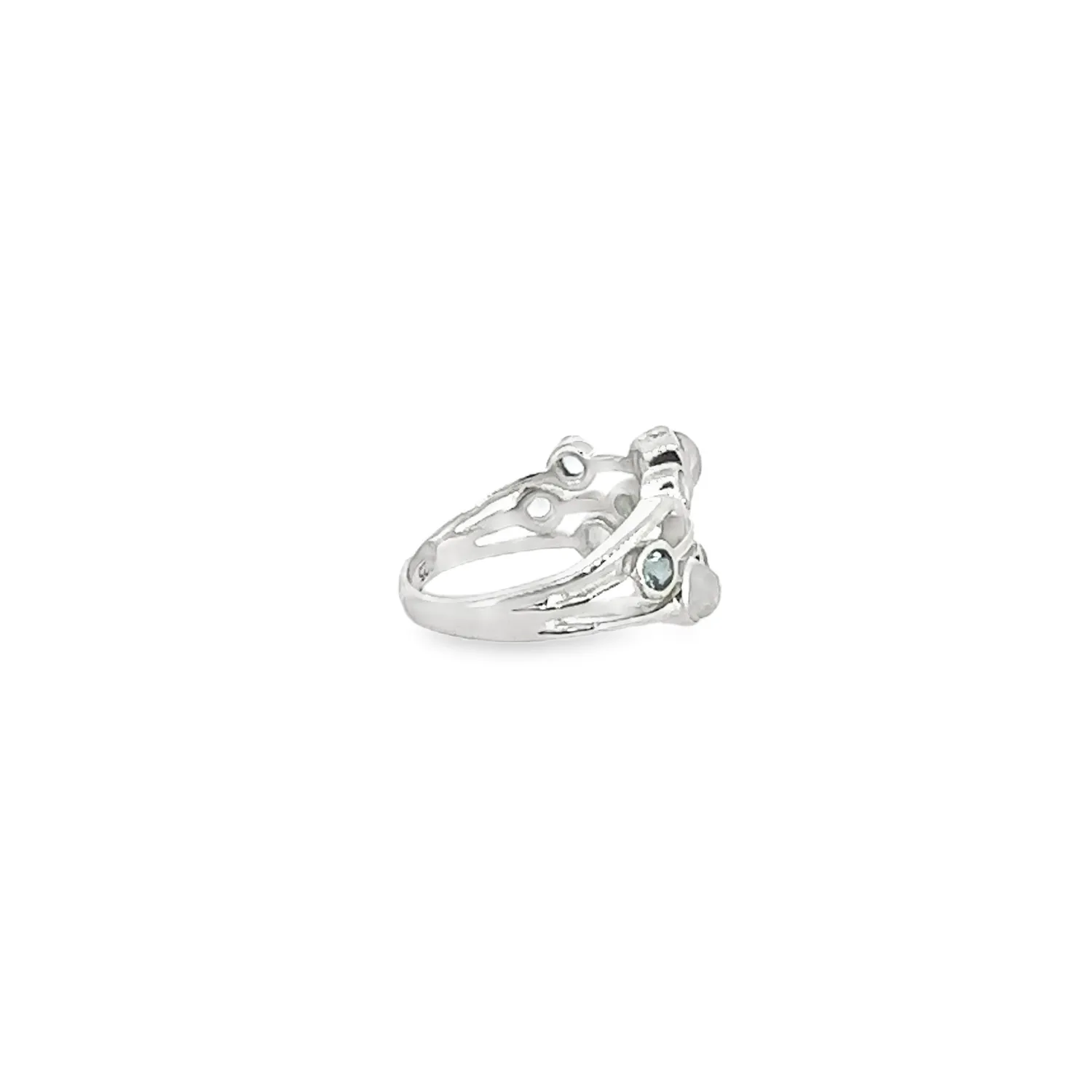 Victoria Jane Raindrop anello argento topazio luna
