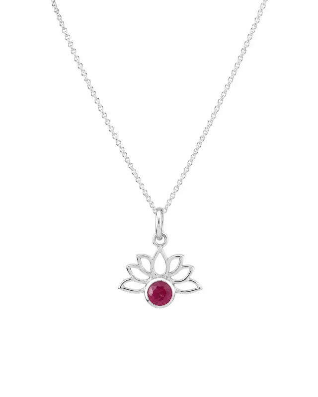Victoria Jane Lotus collana rubino argento sterling