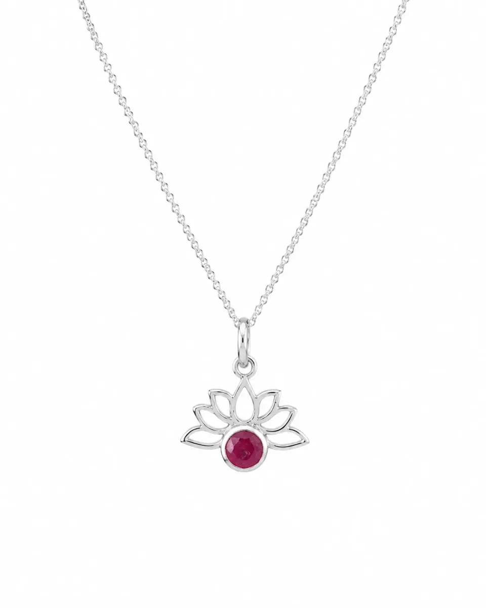 Victoria Jane Lotus collana rubino argento sterling