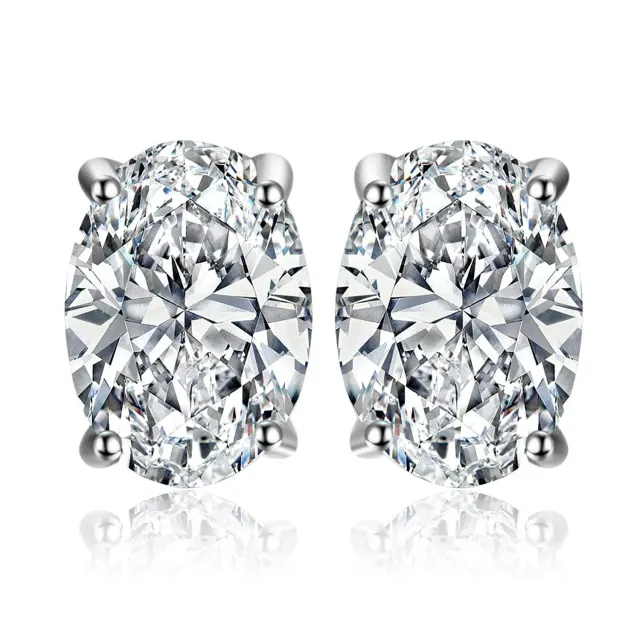 JewelryPalace 2ct Ovale orecchini a lobo argento zirconi