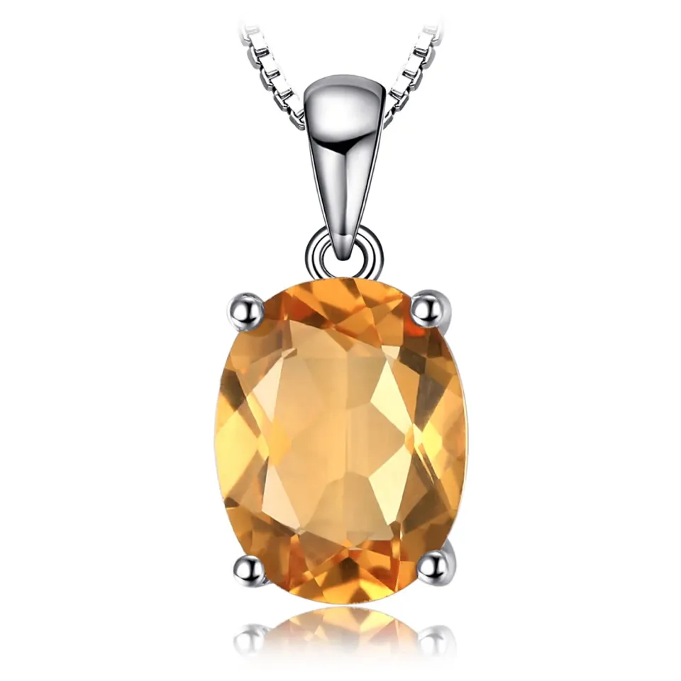 JewelryPalace Ovale collana argento citrino catena 45cm