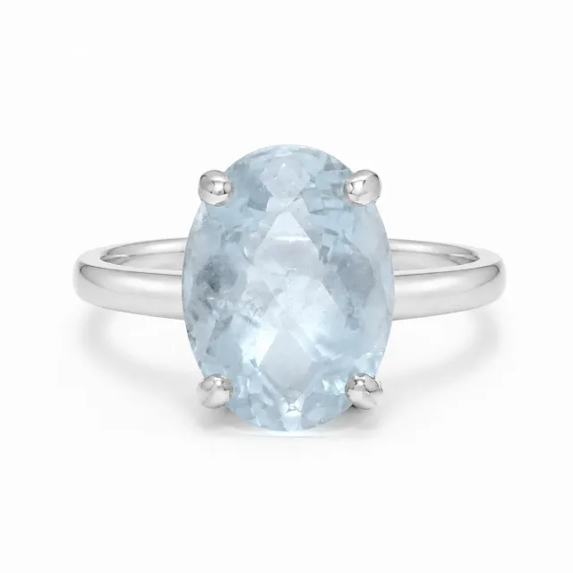 Victoria Jane Looking Glass anello argento acquamarina