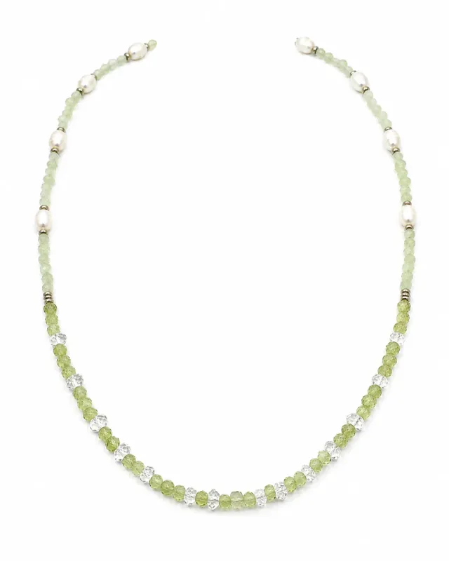 Victoria Jane Peridoto Acquamarina Collana Perle Argento