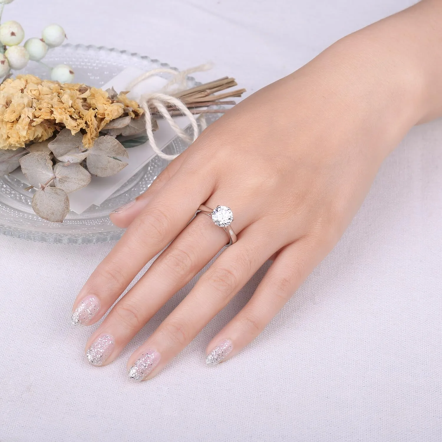 JewelryPalace Classico Solitario 1.0ct anello argento fidanzamento