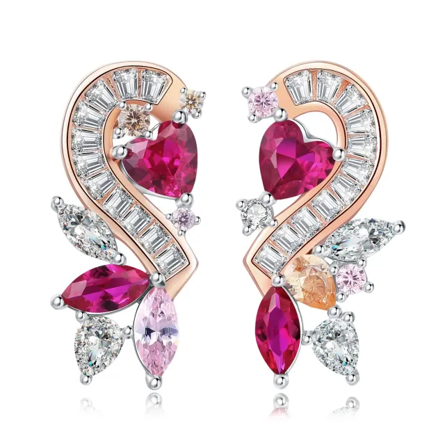 JewelryPalace Cuore 3.2ct orecchini bottone oro rosa