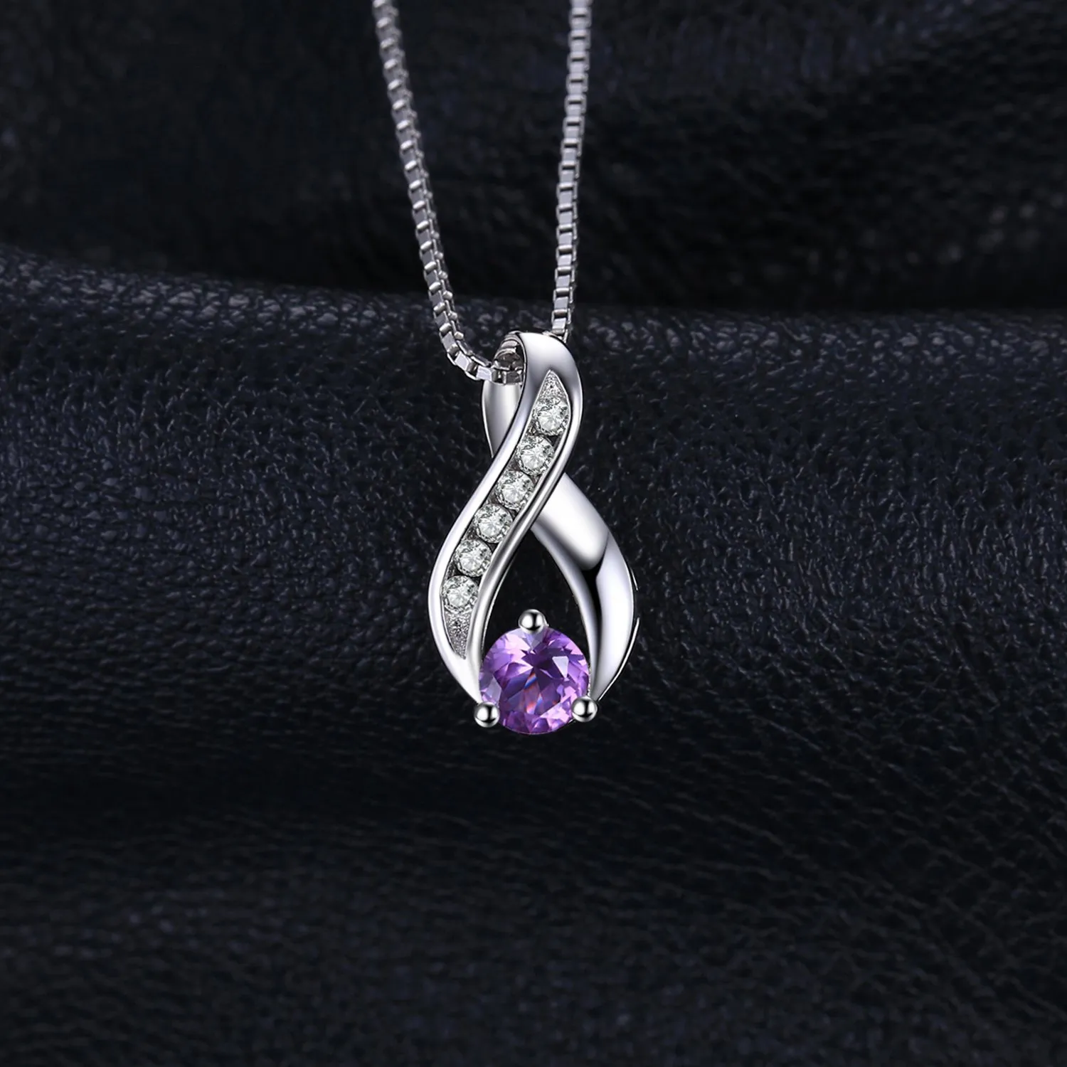 JewelryPalace Infinito Collana Argento 45cm Ametista Viola