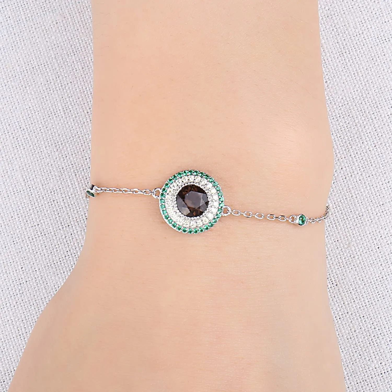 JewelryPalace Avocado 1.6ct Bracciale Argento 925 Verde