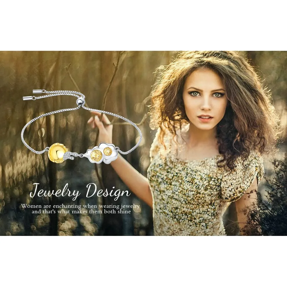 JewelryPalace Uovo in Camicia 1.1ct bracciale argento citrino giallo