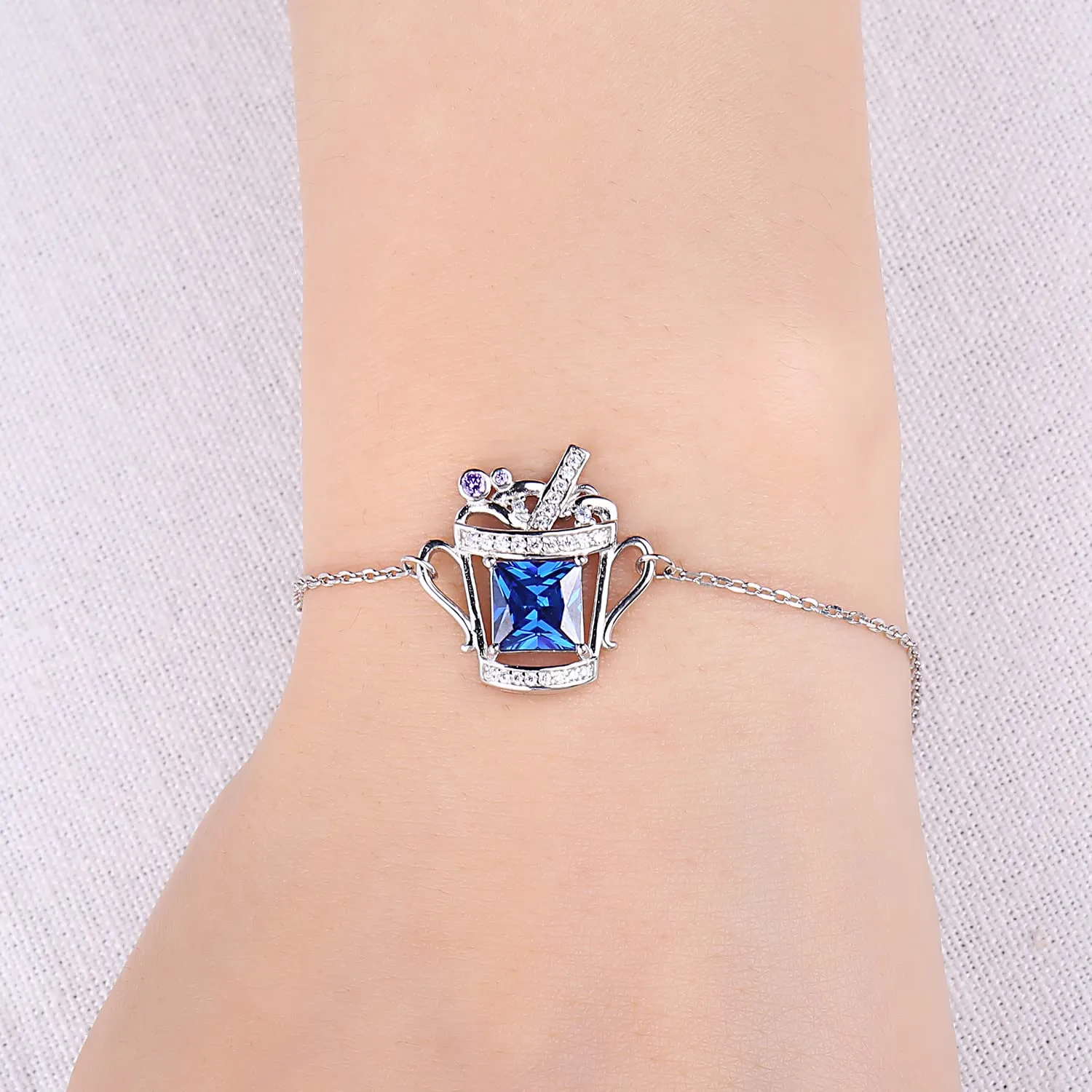 JewelryPalace Bevanda 5.86ct bracciale argento zirconia blu