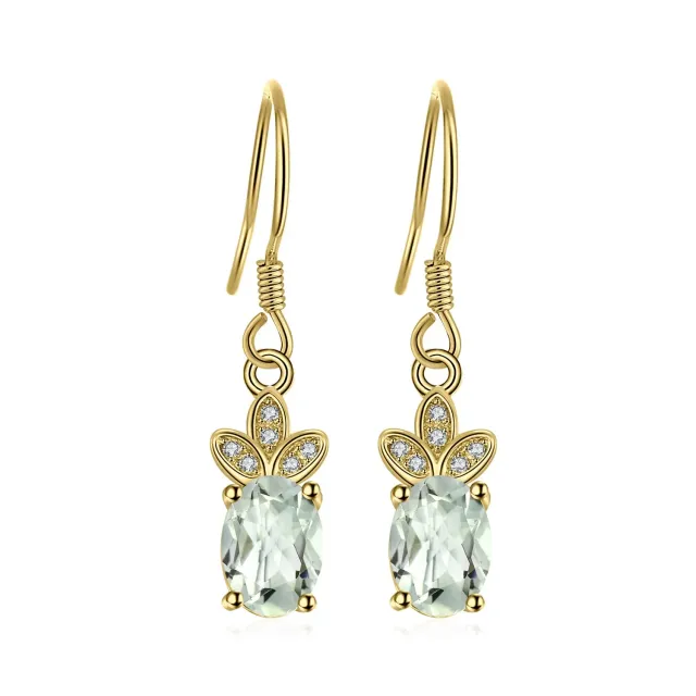 JewelryPalace 1.9ct orecchini pendenti ametista verde oro giallo