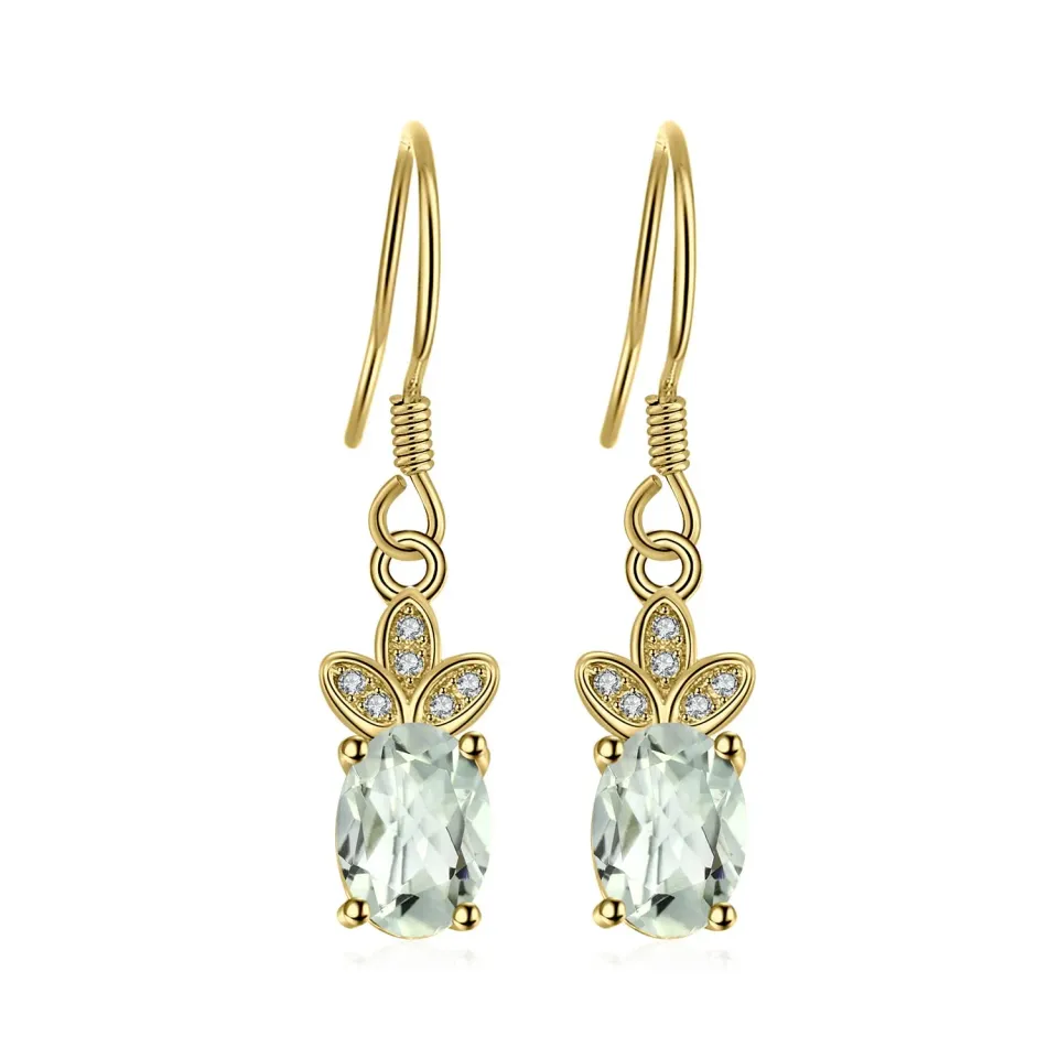 JewelryPalace 1.9ct orecchini pendenti ametista verde oro giallo