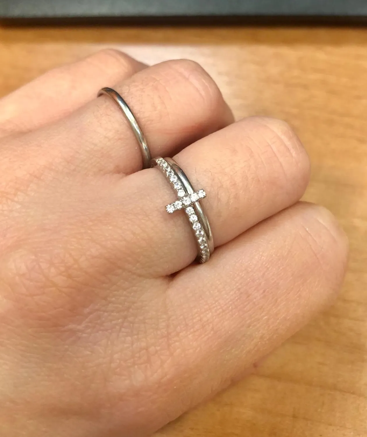 JewelryPalace Eterno Amore Croce Anello Argento 925 sobrio