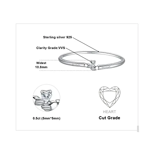 JewelryPalace Abbraccio Bracciale Argento Aperto I Am Enough