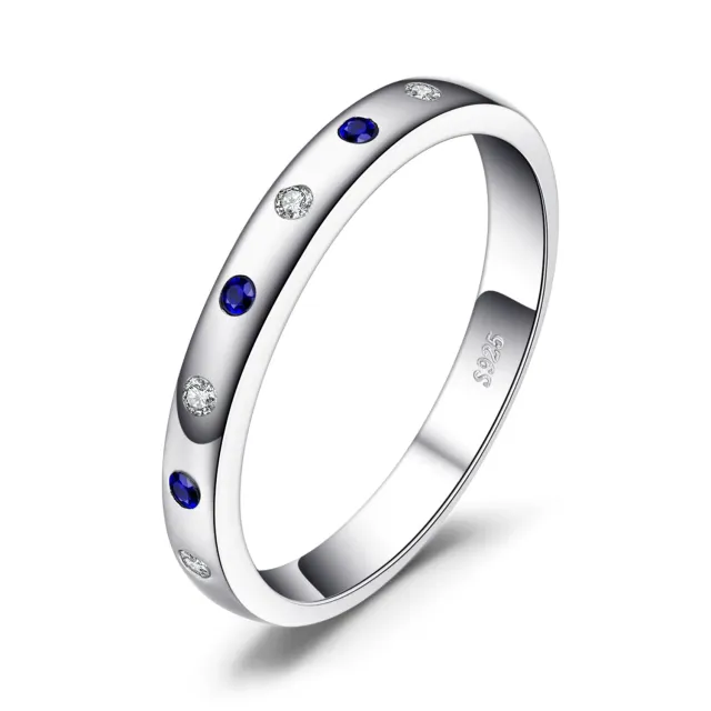 JewelryPalace Classico Fede Argento Zaffiro Blu Sintetico