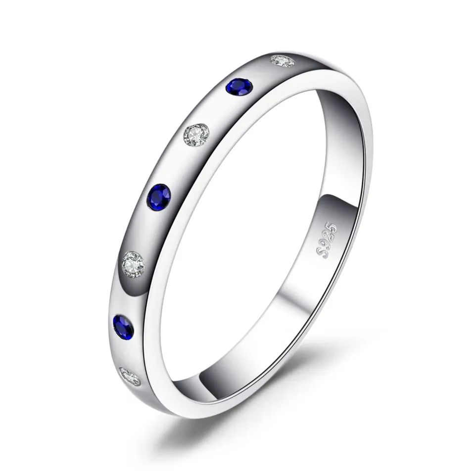 JewelryPalace Classico Fede Argento Zaffiro Blu Sintetico