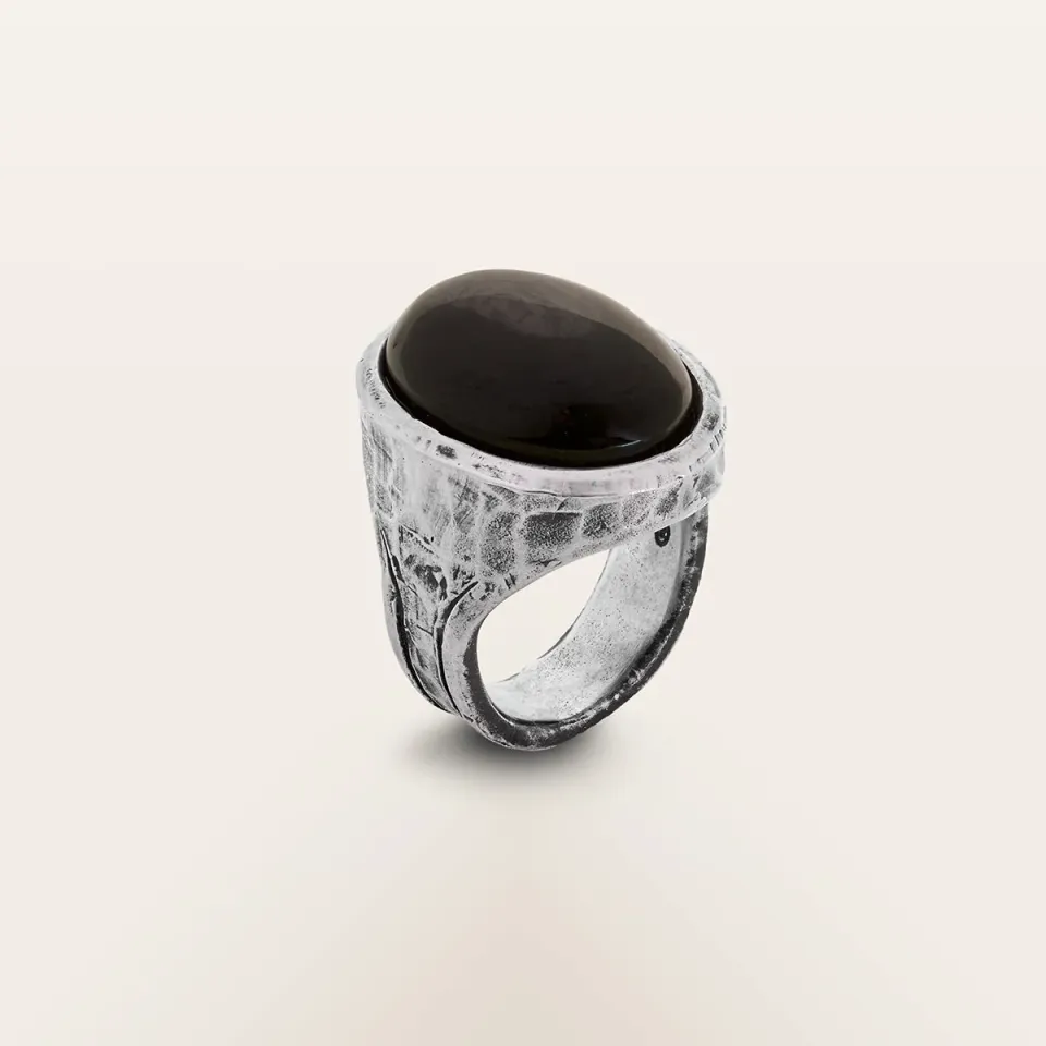 Alfredo Correnti Gea Onice Anello Pietra Nera
