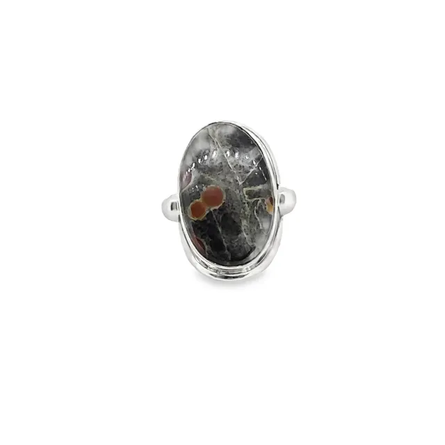 Victoria Jane Oval Jasper Stone anello argento con diaspro