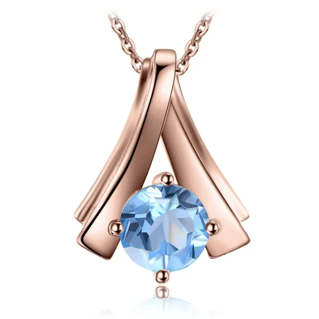 JewelryPalace Ventaglio 1ct collana argento 925 topazio azzurro 45cm