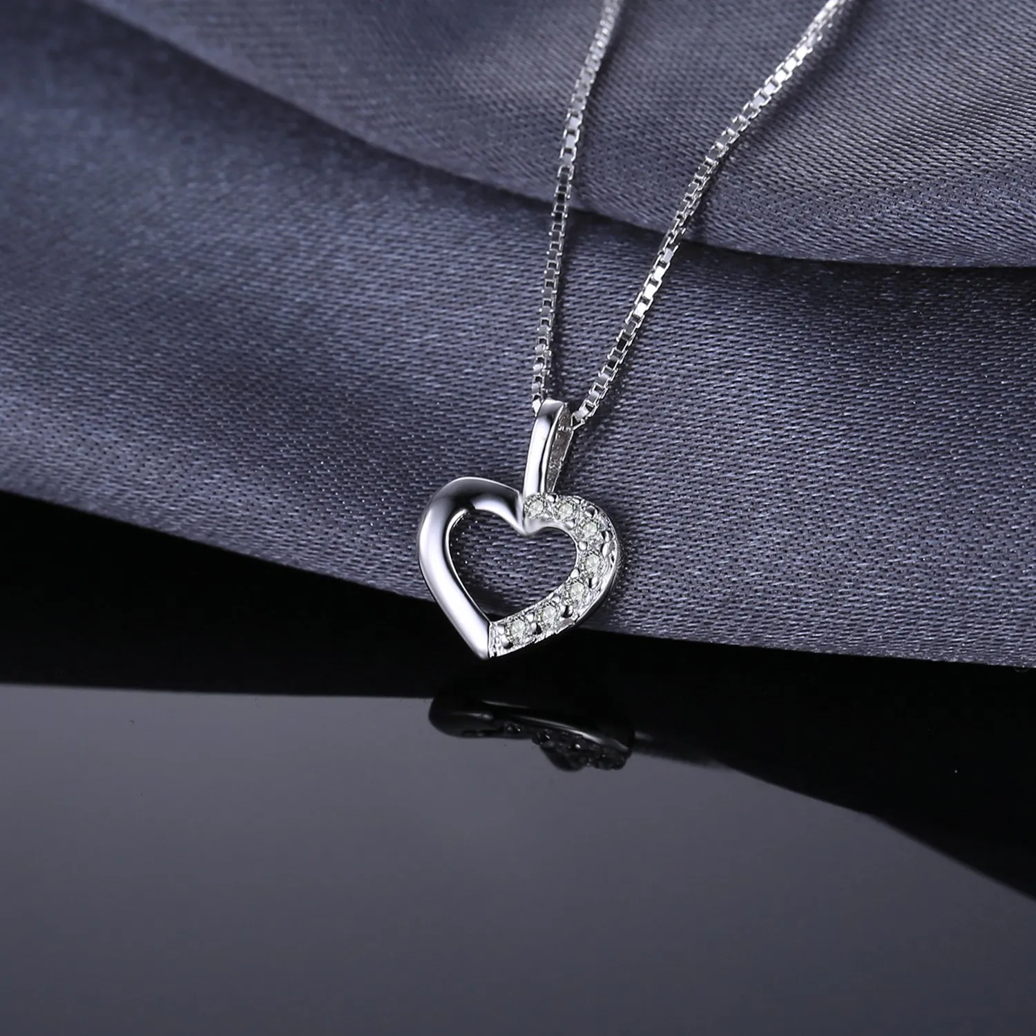 JewelryPalace Cuore collana argento ciondolo zirconia 43cm