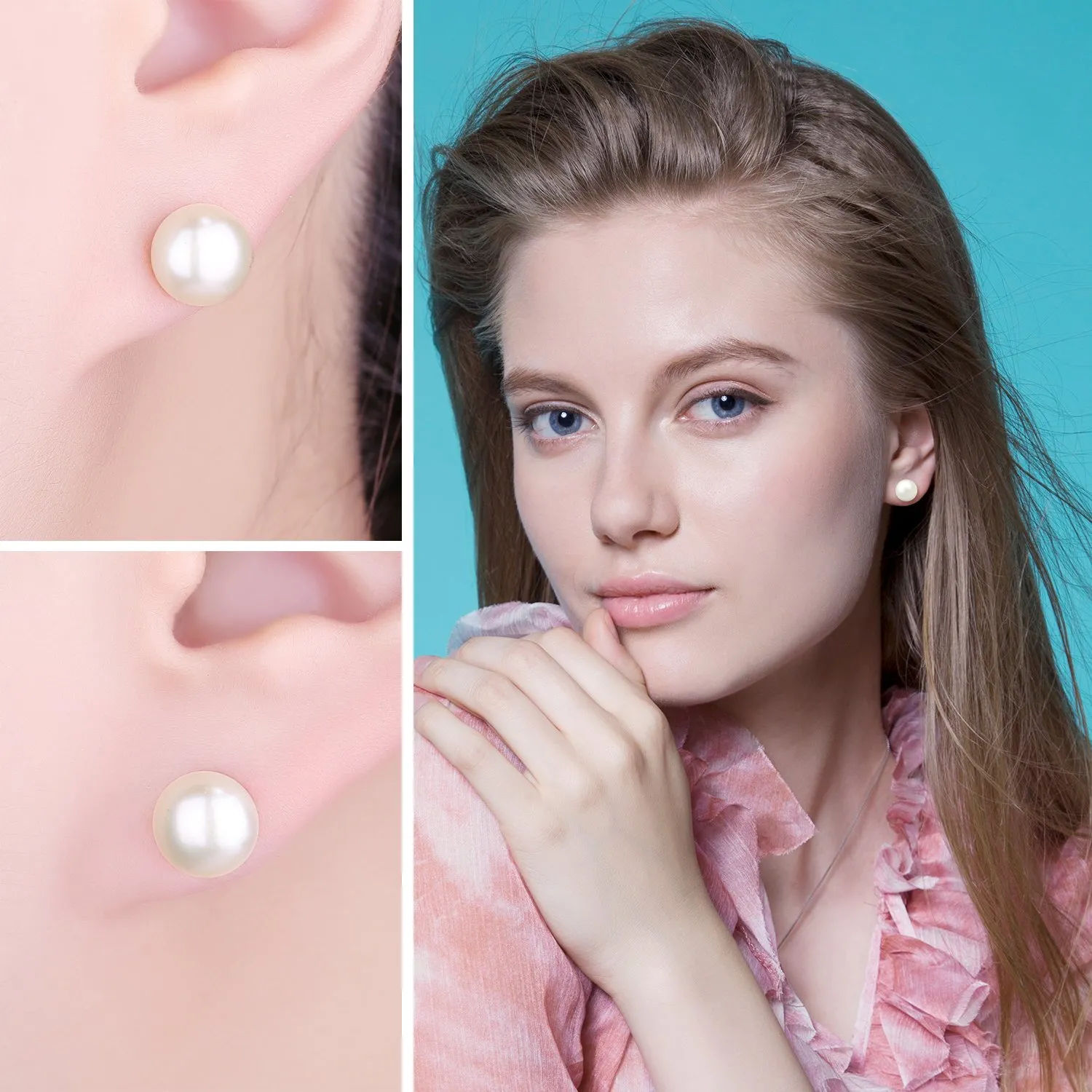 JewelryPalace Perle Acqua Dolce Orecchini Lobo Argento 925 perla