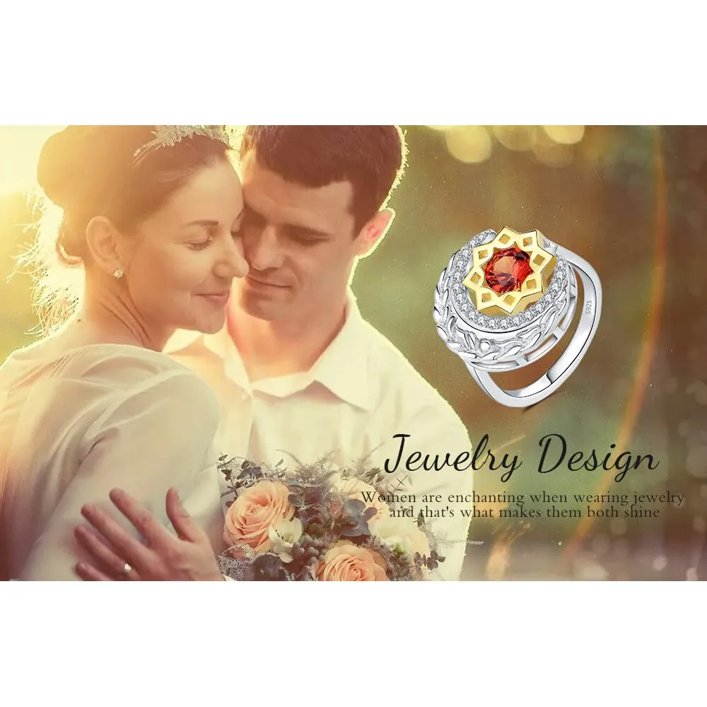 JewelryPalace Luna Stella 1.5ct anello argento arancione
