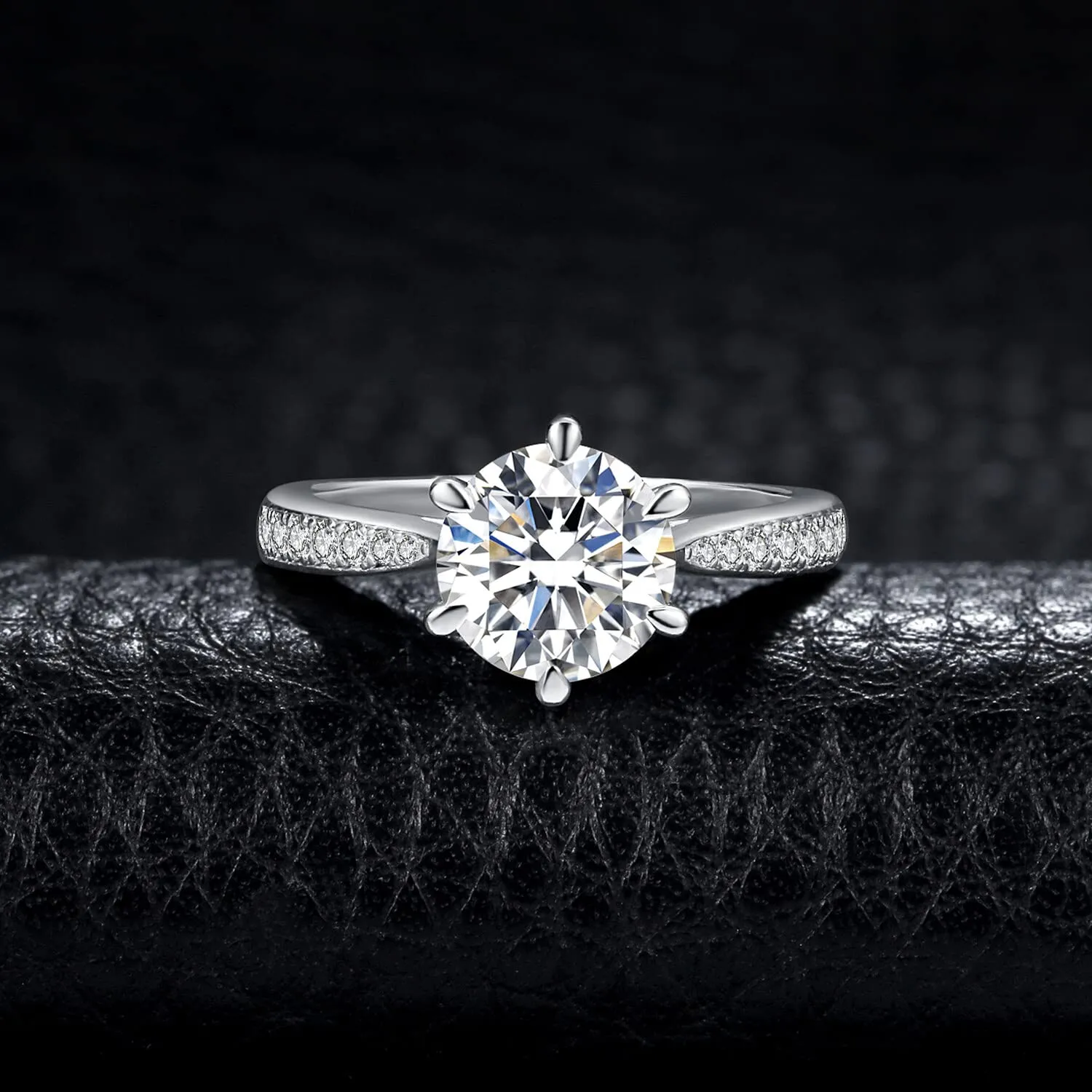 JewelryPalace Classico Solitario Anello Argento 925 zirconia 1ct