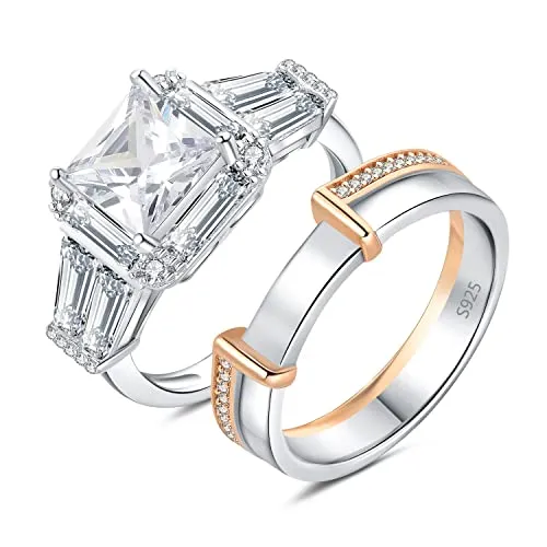 JewelryPalace Classico anello halo 1.57ct zirconia oro rosa