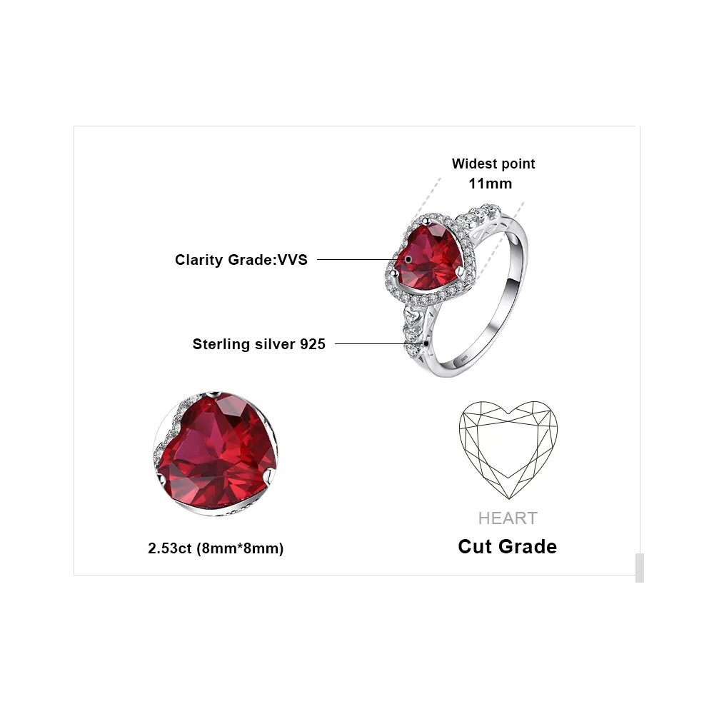 JewelryPalace Cuore dell'Oceano Halo anello rubino 14.5