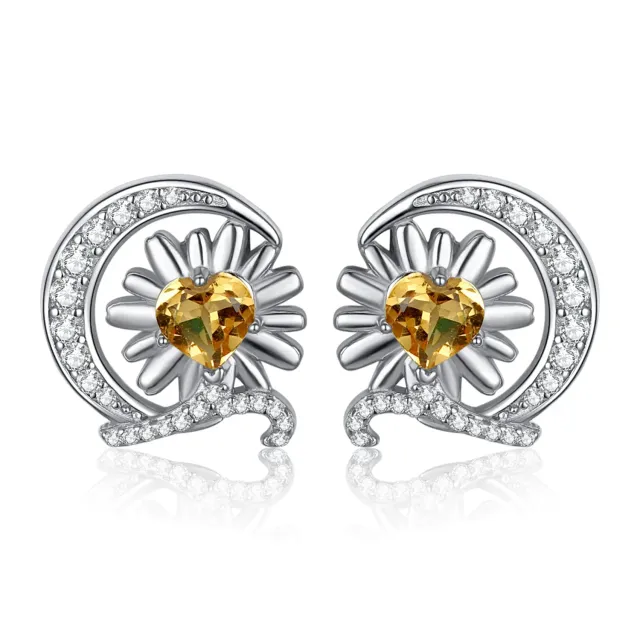 JewelryPalace Margherita orecchini argento 925 citrino lobo
