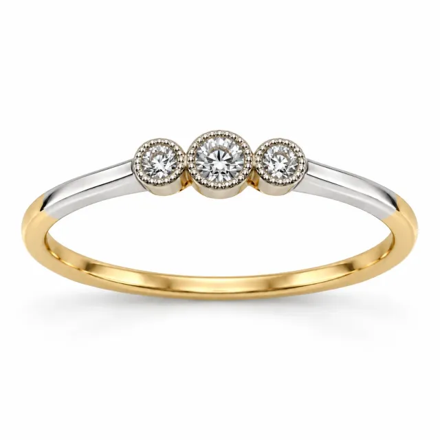 Victoria Jane Trio Diamond anello oro diamanti 18ct