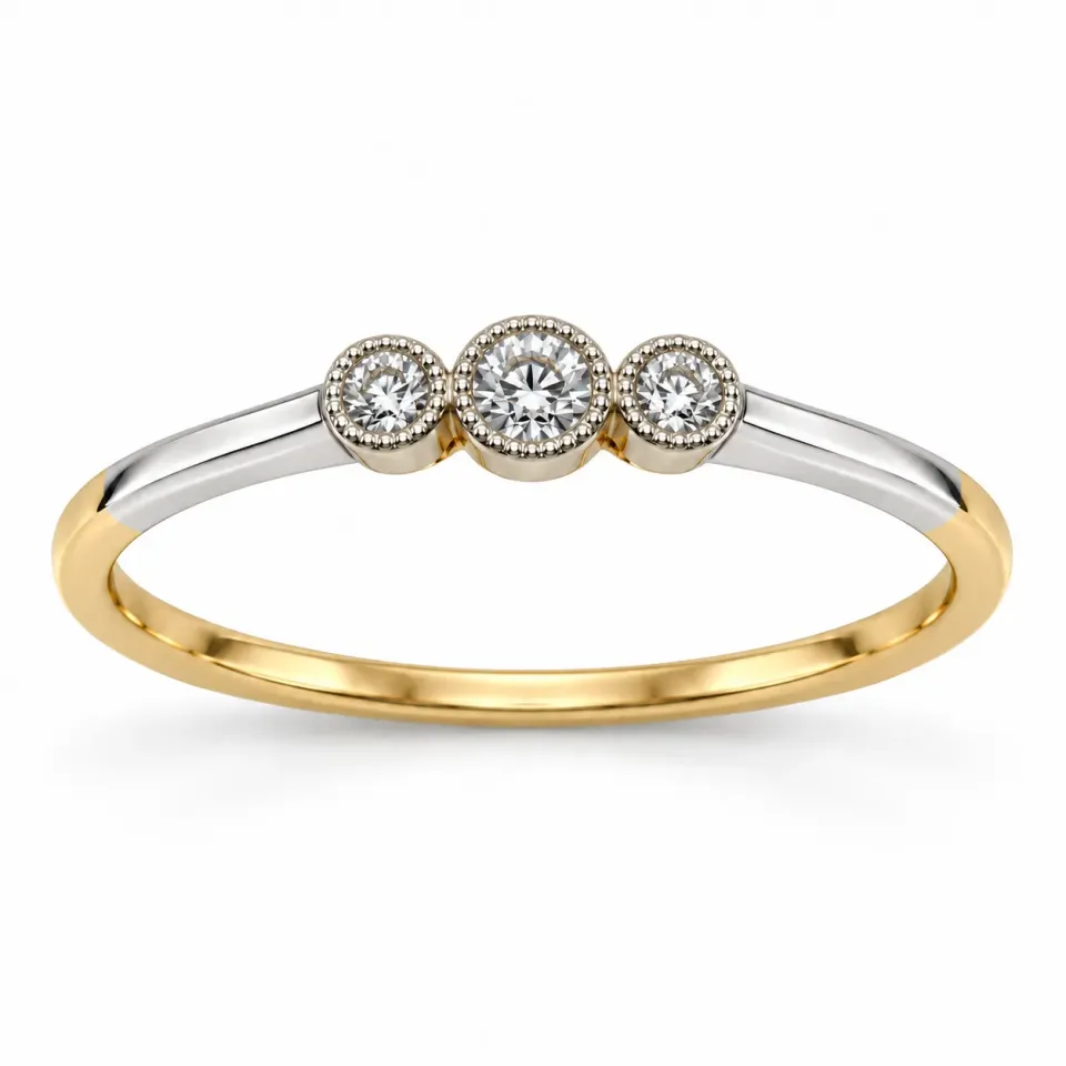 Victoria Jane Trio Diamond anello oro diamanti 18ct