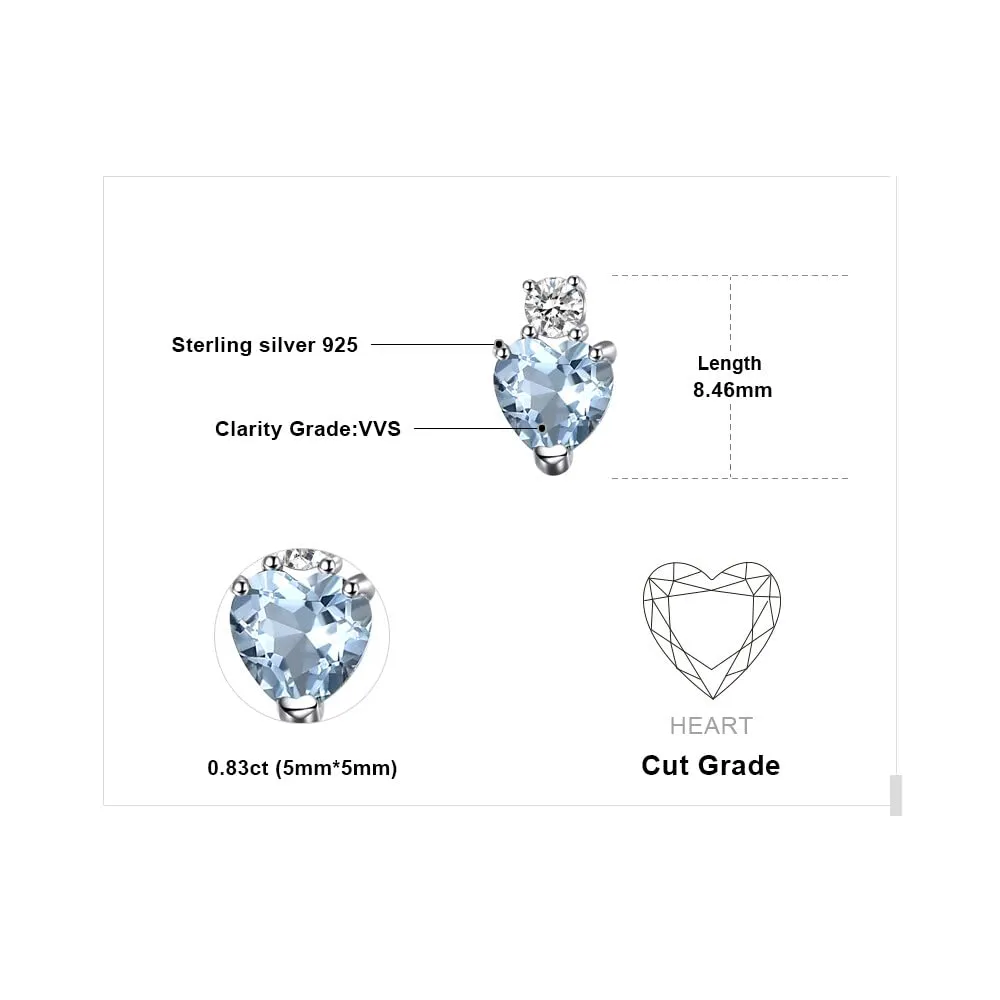 JewelryPalace Amore Cuore 1ct Orecchini Argento Acquamarina