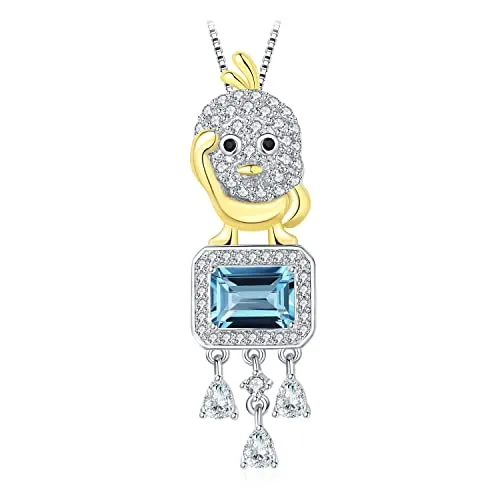 JewelryPalace collana 1.8ct topazio blu catena 45cm