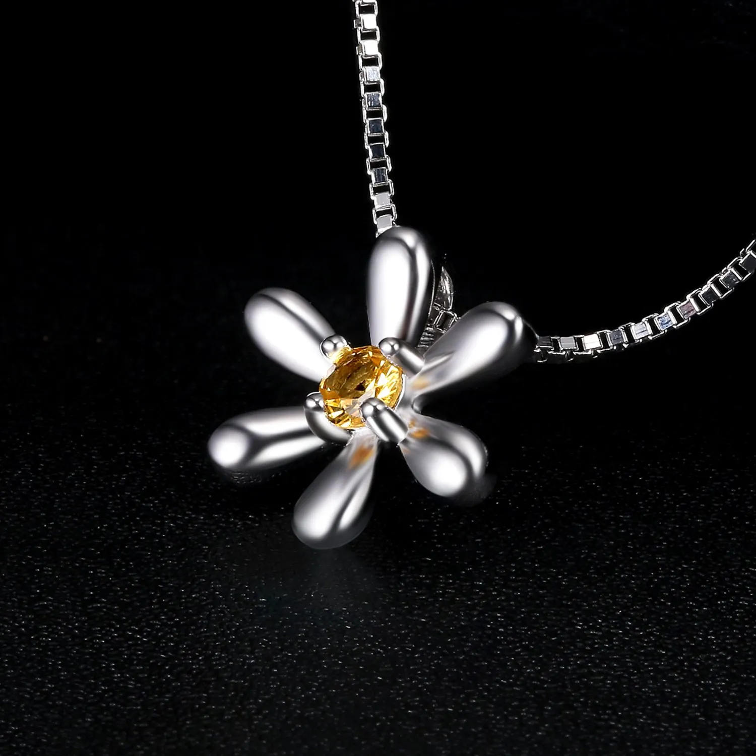 JewelryPalace Fiore Collana Argento Zaffiro Arancione 45cm