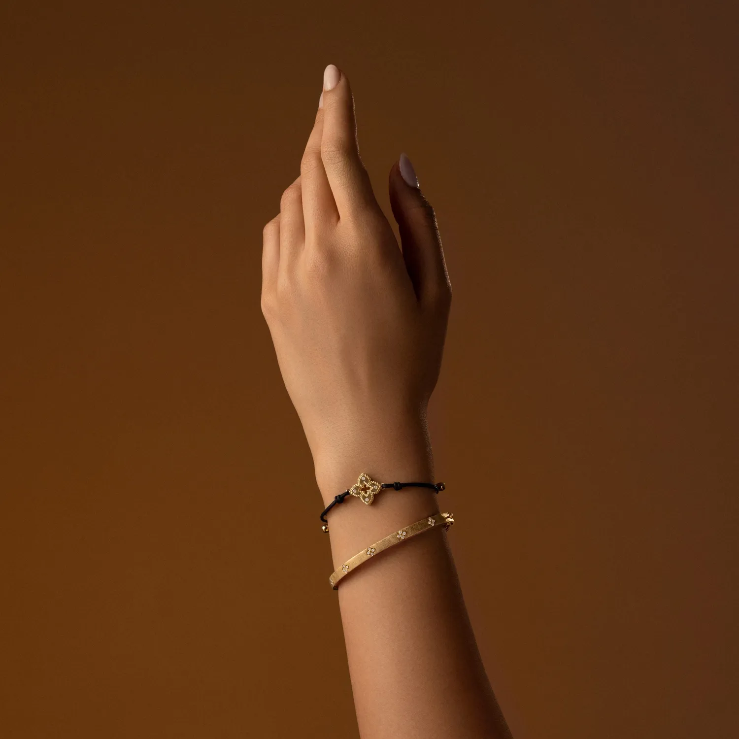Roberto Coin Venetian Princess bracciale oro diamanti cordino
