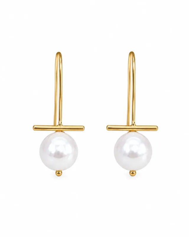 Victoria Jane Freshwater Pearl Drop orecchini perle oro 18ct