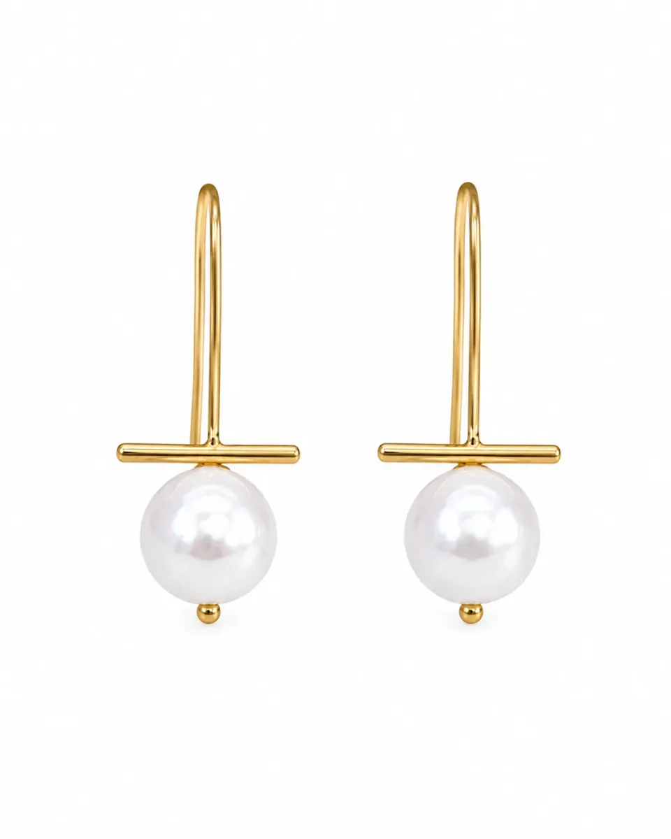 Victoria Jane Freshwater Pearl Drop orecchini perle oro 18ct
