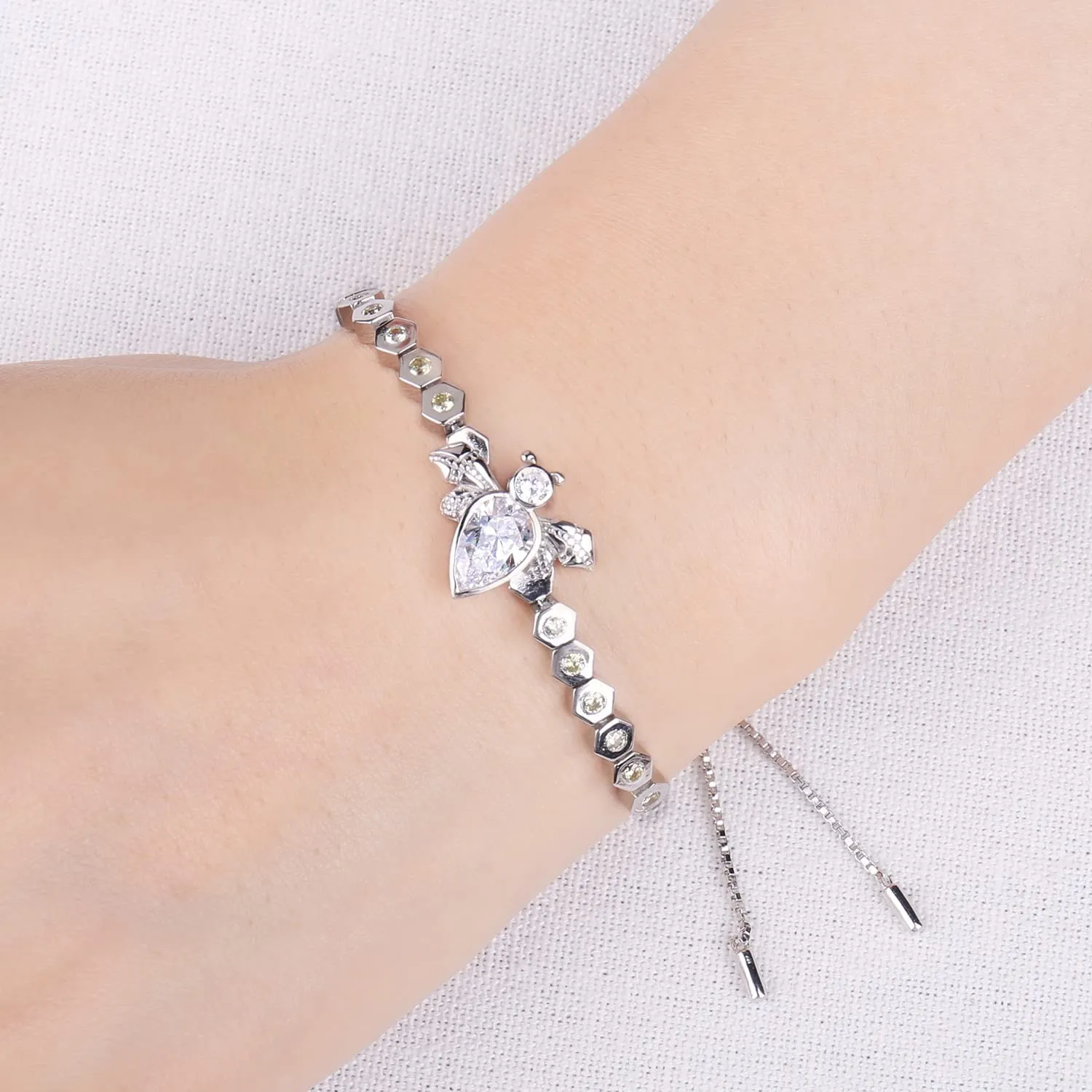 JewelryPalace Ape 1.5ct bracciale argento zirconia gialla