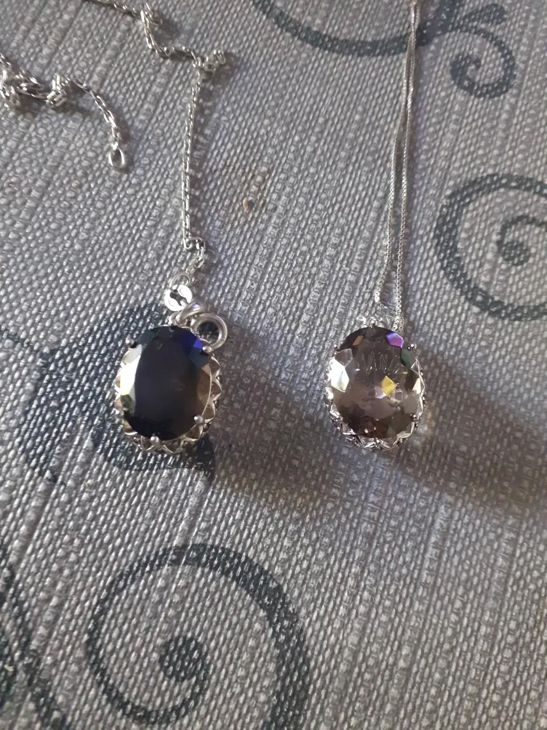 JewelryPalace 8.1ct Quarzo Fume Collana Pendente Argento 45cm