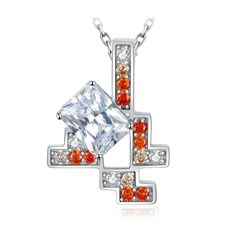 JewelryPalace Gioco 5ct Collana Argento Arancione
