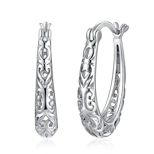 JewelryPalace Cerchio Grande orecchini argento scavati